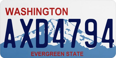 WA license plate AXD4794