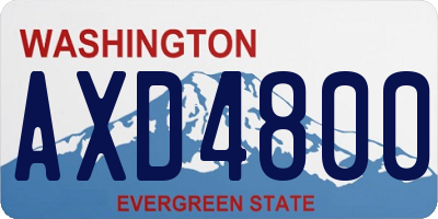 WA license plate AXD4800