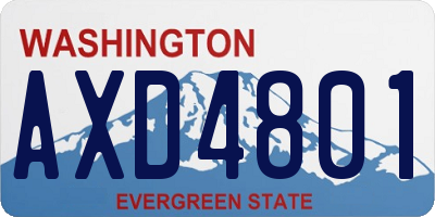 WA license plate AXD4801