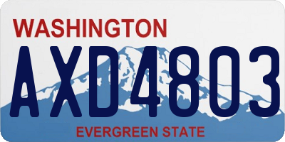 WA license plate AXD4803