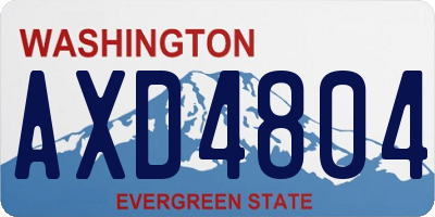 WA license plate AXD4804