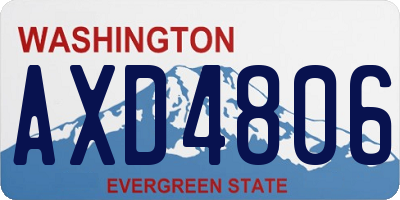 WA license plate AXD4806