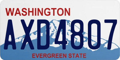WA license plate AXD4807