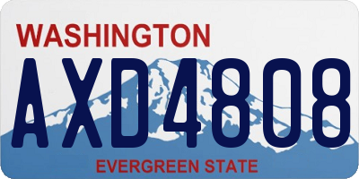 WA license plate AXD4808