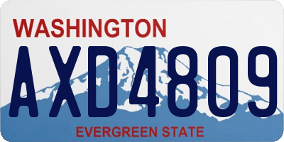 WA license plate AXD4809