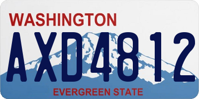 WA license plate AXD4812