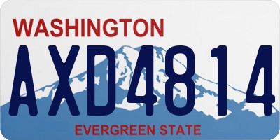 WA license plate AXD4814