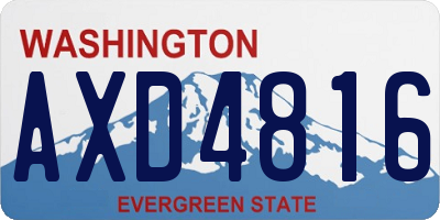 WA license plate AXD4816