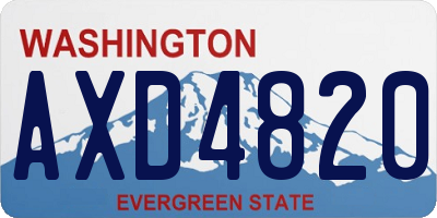 WA license plate AXD4820