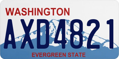 WA license plate AXD4821