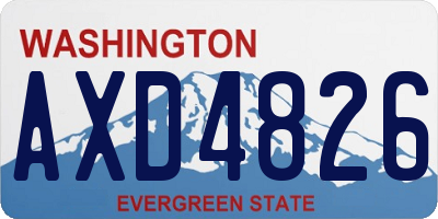 WA license plate AXD4826