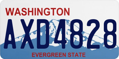 WA license plate AXD4828