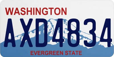 WA license plate AXD4834