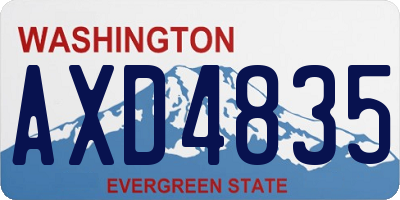WA license plate AXD4835