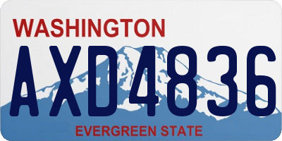WA license plate AXD4836
