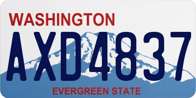 WA license plate AXD4837