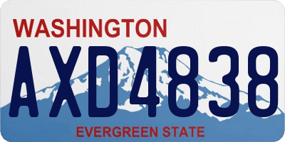 WA license plate AXD4838