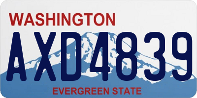 WA license plate AXD4839