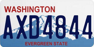 WA license plate AXD4844