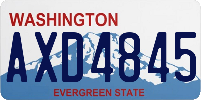WA license plate AXD4845