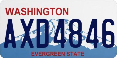 WA license plate AXD4846