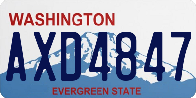 WA license plate AXD4847