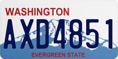 WA license plate AXD4851