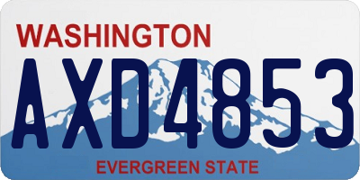 WA license plate AXD4853