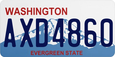WA license plate AXD4860