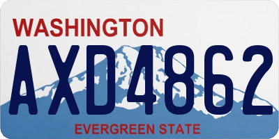 WA license plate AXD4862