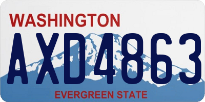 WA license plate AXD4863