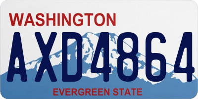WA license plate AXD4864