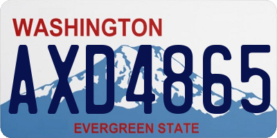 WA license plate AXD4865