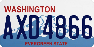 WA license plate AXD4866