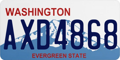 WA license plate AXD4868