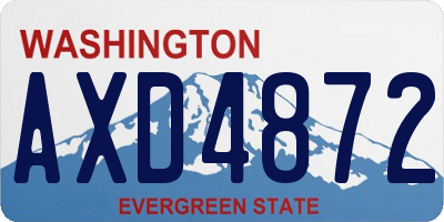 WA license plate AXD4872
