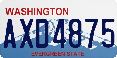 WA license plate AXD4875