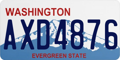 WA license plate AXD4876