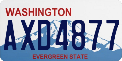 WA license plate AXD4877