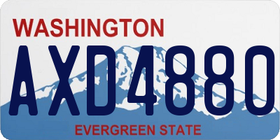 WA license plate AXD4880