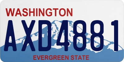 WA license plate AXD4881