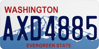 WA license plate AXD4885