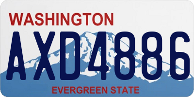 WA license plate AXD4886
