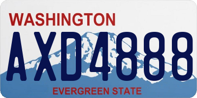 WA license plate AXD4888