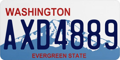 WA license plate AXD4889