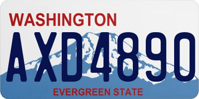 WA license plate AXD4890