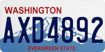 WA license plate AXD4892