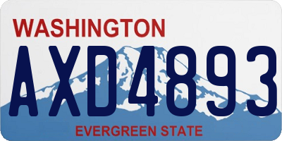 WA license plate AXD4893