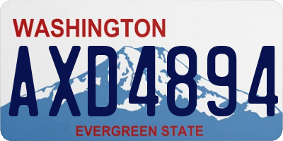 WA license plate AXD4894