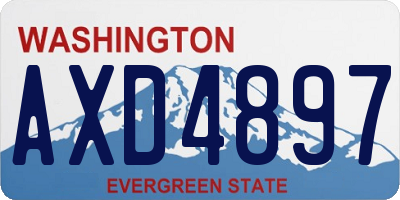 WA license plate AXD4897